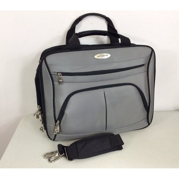 Samsonite Canvas Laptop Brief Case Shoulder Strap New - Picture 1 of 7
